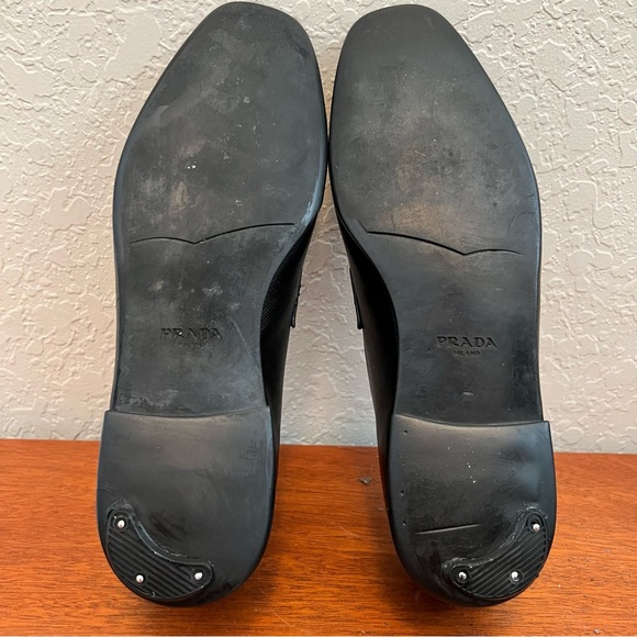 PRADA Black Saffiano Leather Loafers with Rubber Soles Size 9 (US10) - Picture 15 of 16